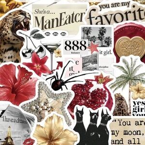 50pcs Pinterest Inspired Aesthetic Stickers Laptop Handbook Cell Phone Case